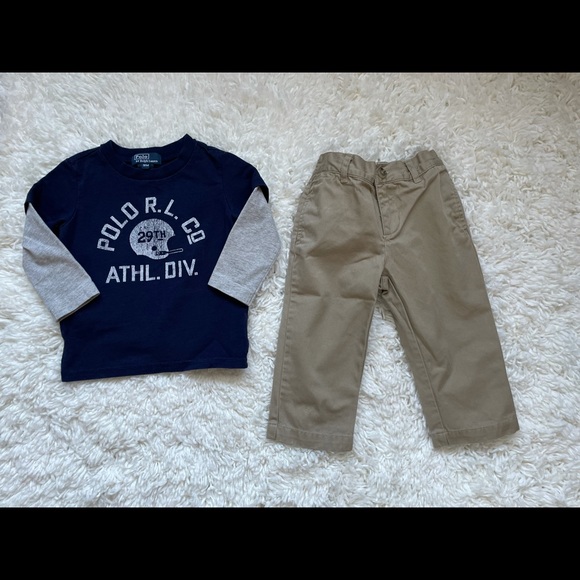 Polo Ralph Lauren 18-24 outfit. Pants and a t-shirt - Picture 2 of 9